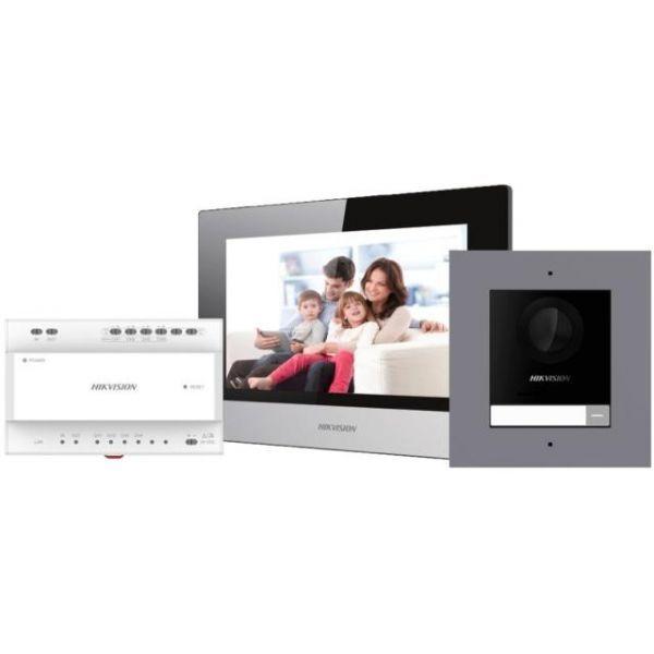 Kit de Videoporteiro HIKVISION DS-KIS702EY (2 fios - Wi-Fi - Ecrã 7 polegadas - Branco e aço inoxidável) — miniatura 2