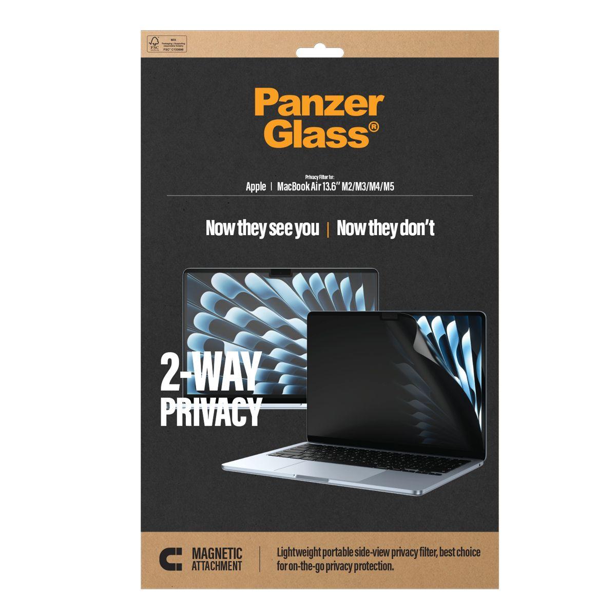 Película de Privacidade Magnética PANZERGLASS PG63443 (MacBook Air 13,6" M2/M3/M4/M5 - Transparente) — miniatura 3