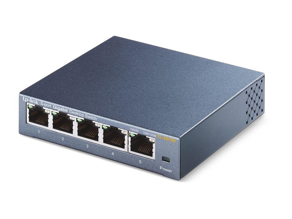 Switch TP-LINK TL-SG105 V4 (Gigabit Ethernet - 10/100/1000 Mbps - 1 MB - Preto), miniatura 3