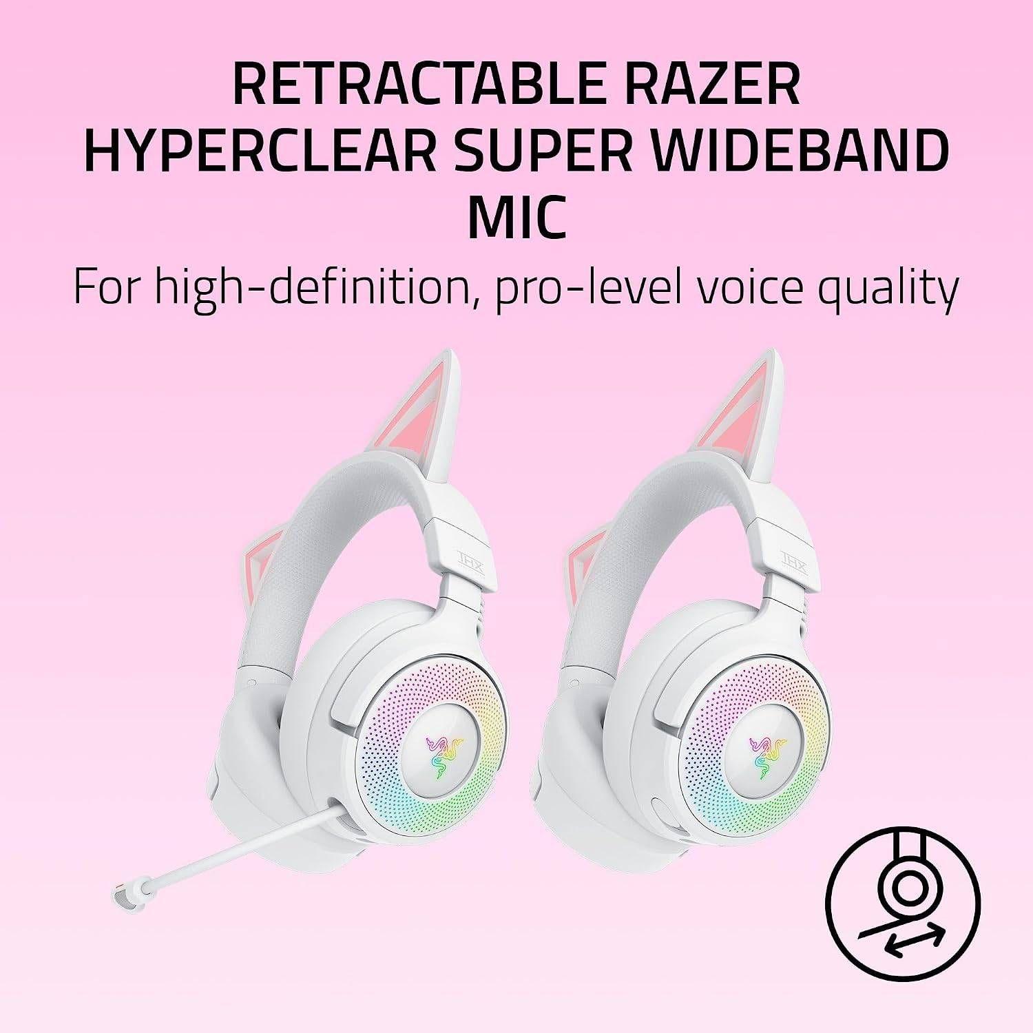 Headset Gaming RAZER Kraken Kitty V3 Pro (Binaural - Com fios e sem fios - Circum-aural - Branco) — miniatura 5