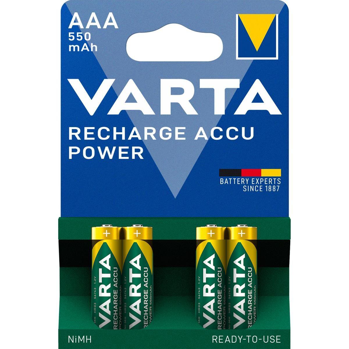 Pilhas Recarregáveis VARTA Recharge Accu Power HR03 (AAA - NiMH - 550 mAh) — miniatura 3