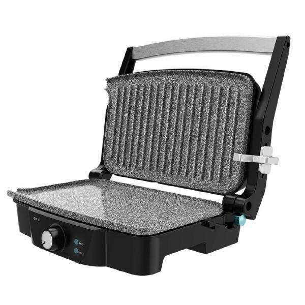 Grelhador Elétrico CECOTEC Rock'nGrill 1500 Stone Ceramic Mix&Grill (Altura 12 cm - Preto e Prateado) — miniatura 2