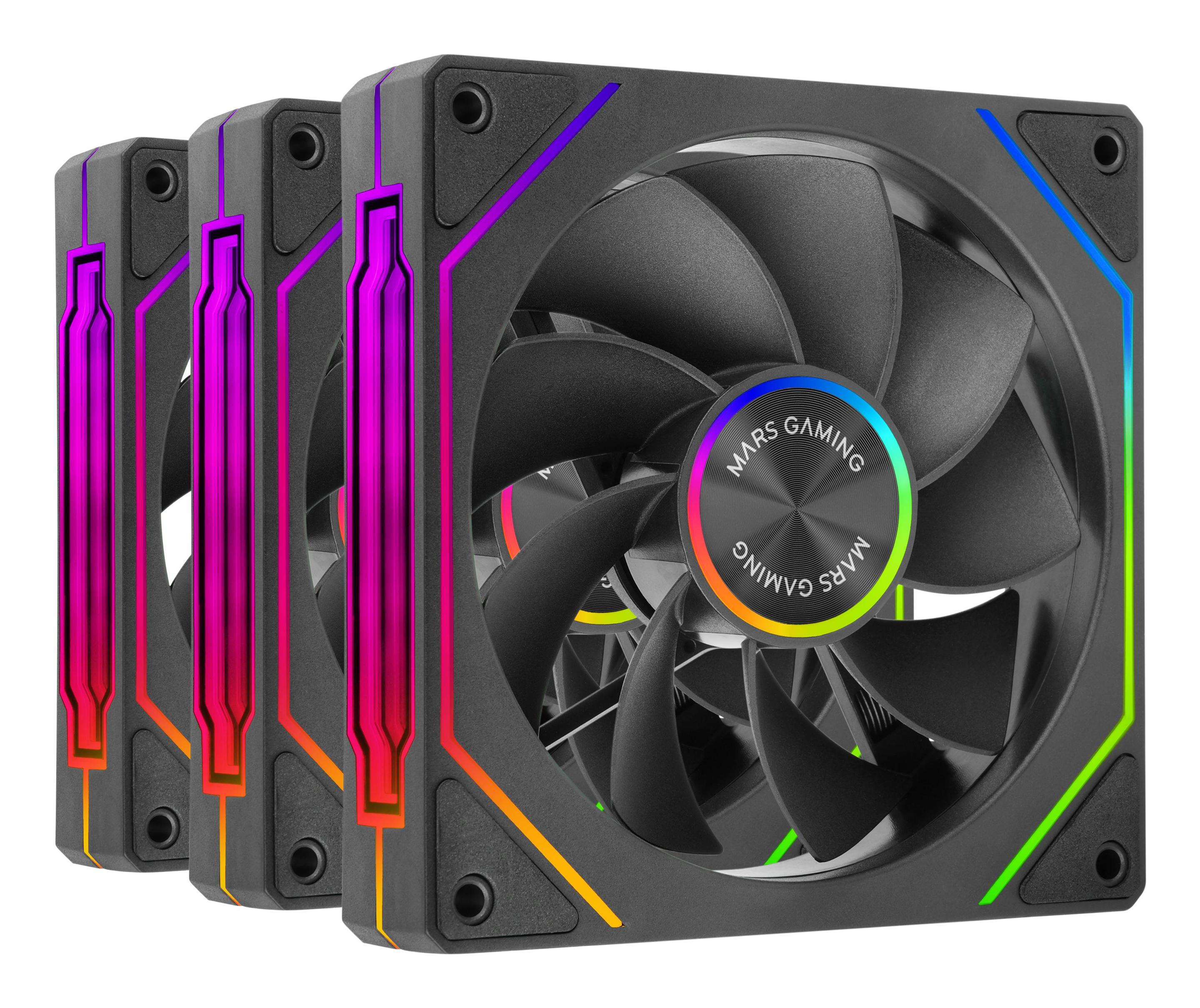 Kit de 3 Ventoinhas MARS GAMING MF-LINKFINITYKIT2R (Preto) — miniatura 2