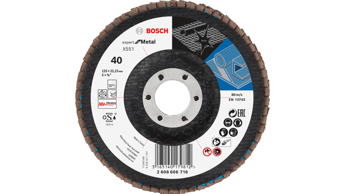 Disco de Lamelas BOSCH X551 Expert for Metal (Aço e aço inoxidável)