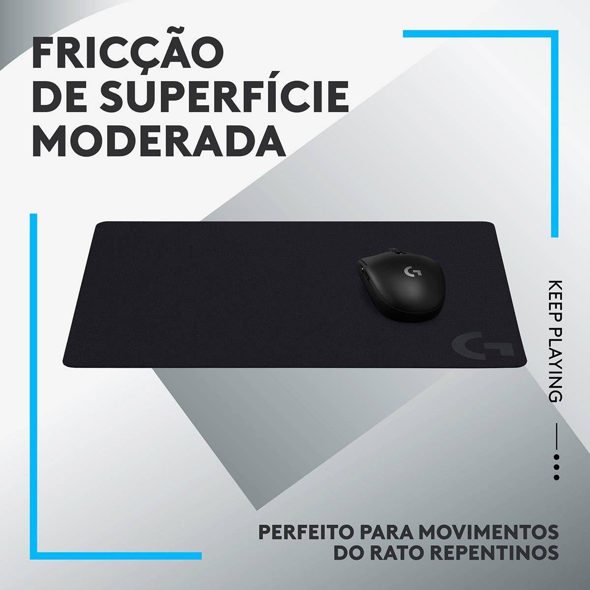 Tapete de Rato Gaming LOGITECH G240 (Borracha - Têxtil - 1 mm - Preto) — miniatura 3