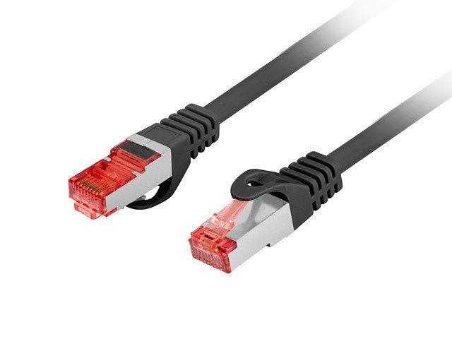 Cabo de Rede LANBERG PCF6-10CU-0025-BK (0,25 m - Cat.6 - RJ-45 - Preto)