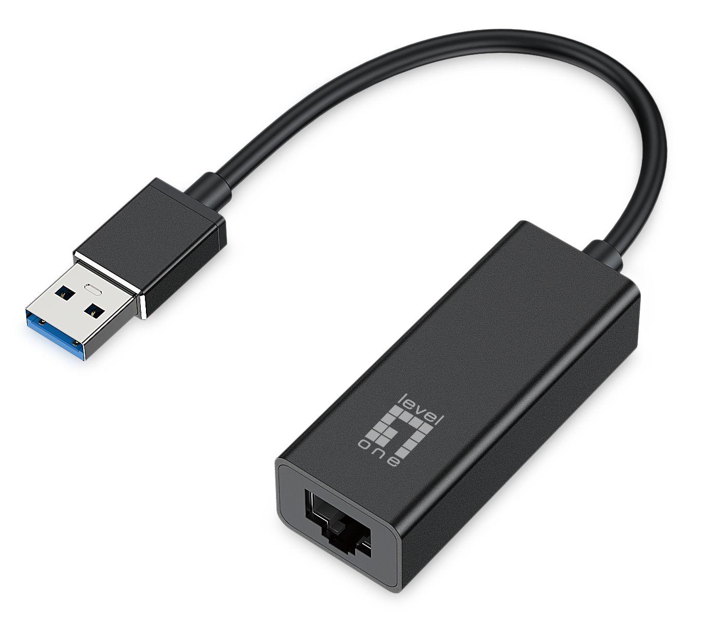 Adaptador USB para Ethernet Gigabit LEVELONE USB-0401 (USB 3.0 - 1000 Mbit/s - Preto)