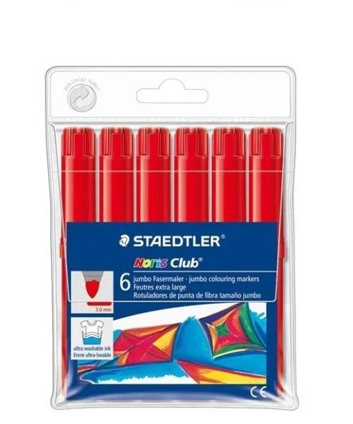 Marcadores de Ponta de Fibra STAEDTLER Noris Jumbo 340 C6-2 (Vermelho)