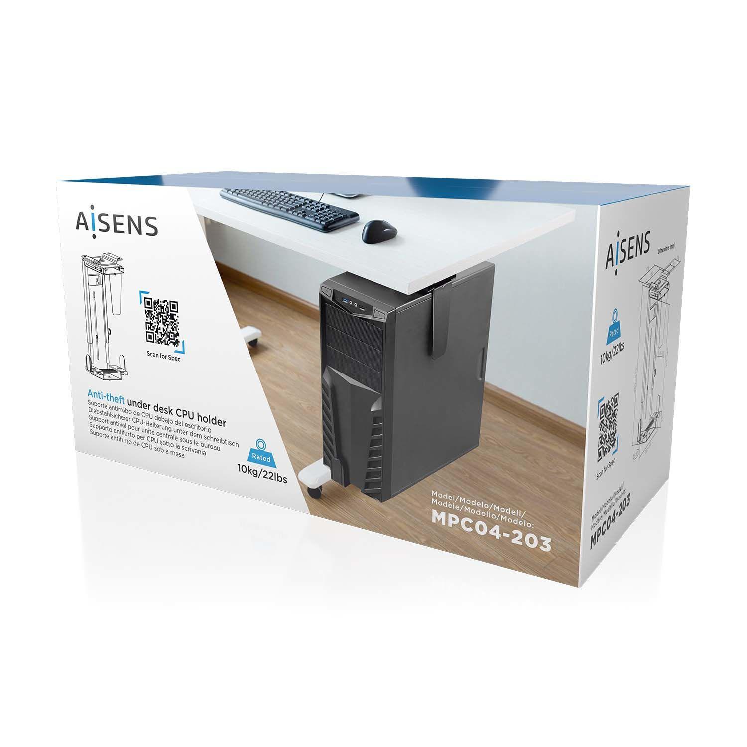 Suporte Antirroubo para Torre de Computador AISENS MPC04-203 (10 kg - Parafuso - Preto), miniatura 6
