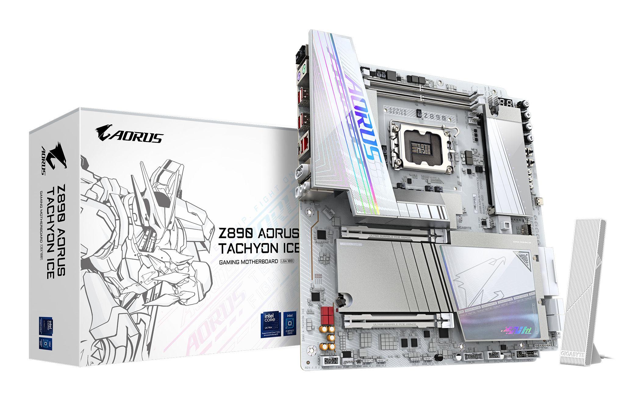 Motherboard GIGABYTE Z890 AORUS TACHYON ICE (LGA 1851 (Socket V1) - Intel Core Ultra - ATX extensível - Branco)