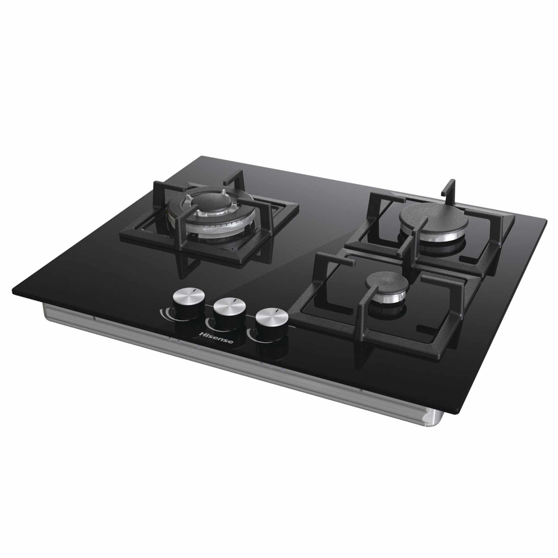 Placa a Gás de Encastre HISENSE GG633B (3 zonas - Rotativo - Altura 10 cm - Preto), miniatura 3