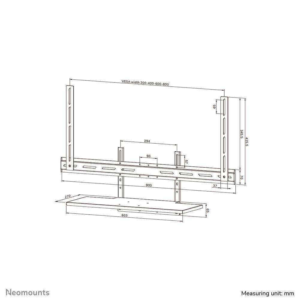 Prateleira para Teclado NEOMOUNTS AV40-500BL (800 x 600 mm - 200 x 200 mm - 2,79 m - Preto), miniatura 16