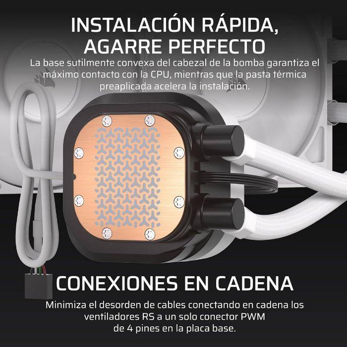 Sistema de Arrefecimento Líquido CPU All-in-One CORSAIR Nautilus RS LCD 360 (LGA 1700, LGA 1851, AM4, AM5 - 12 cm - 3 ventoinhas - Branco) — miniatura 4