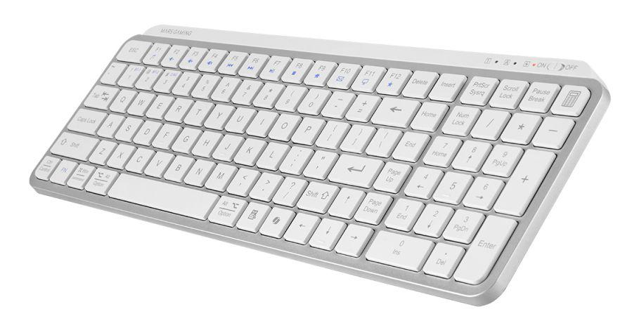 Teclado MARS GAMING MK-SILENKEYS (Espanhol - Teclas tesoura - RF Wireless + Bluetooth - Branco) — miniatura 3