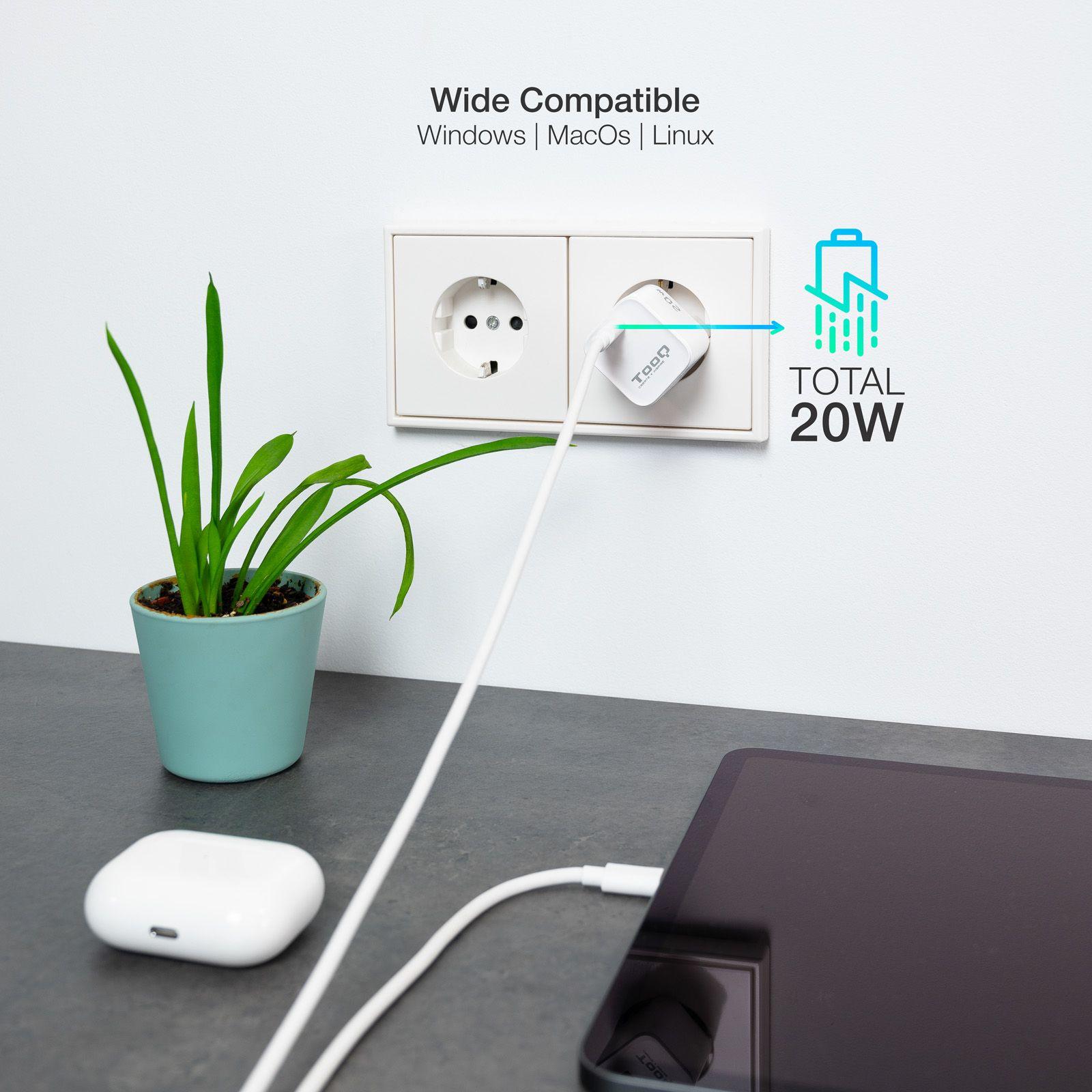Carregador de Parede TOOQ TQWC-PD20WT (20 W - Branco), miniatura 4