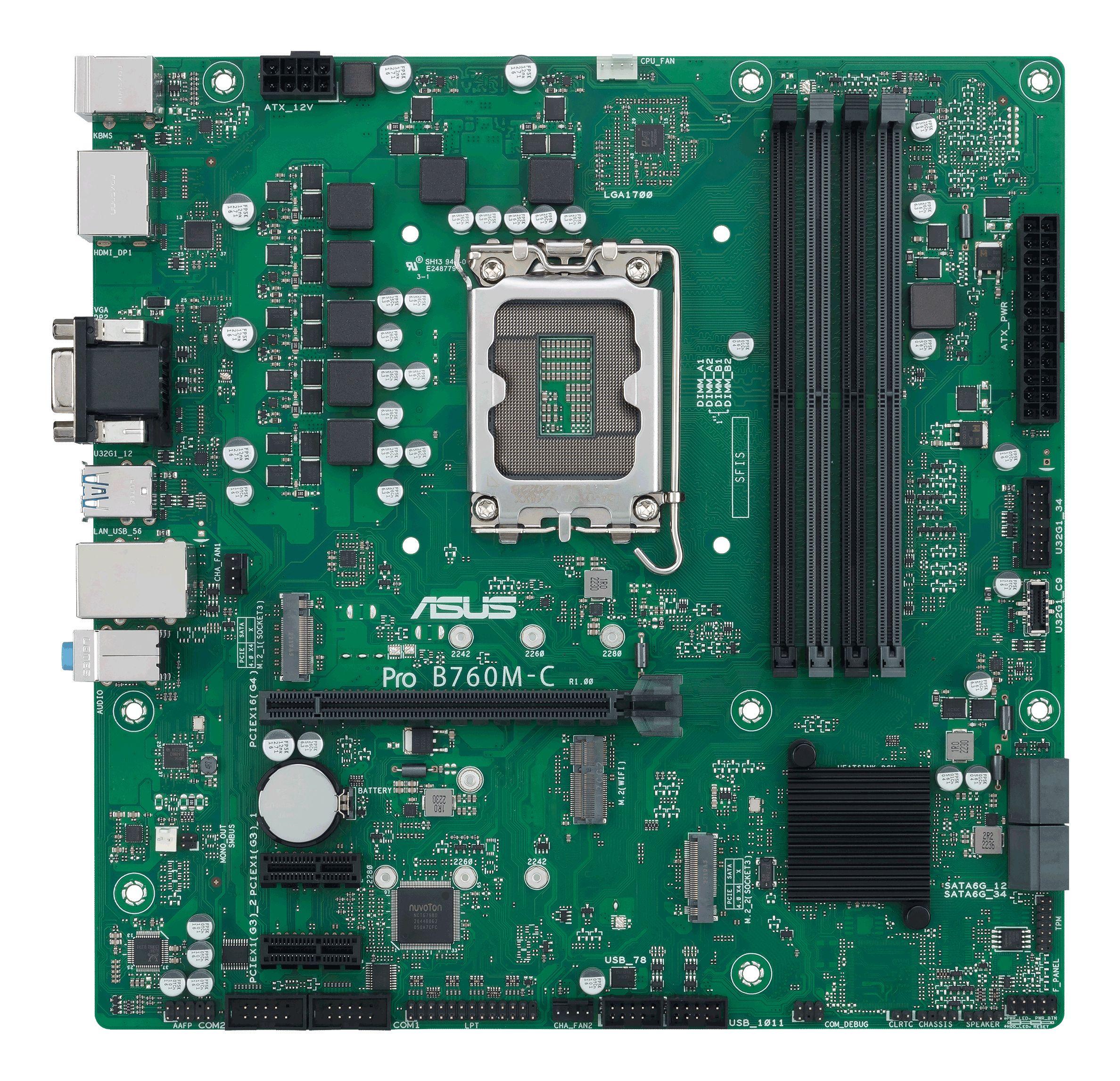 Motherboard ASUS PRO B760M-C-CSM (LGA 1700 - micro ATX - Duplo canal), miniatura 2