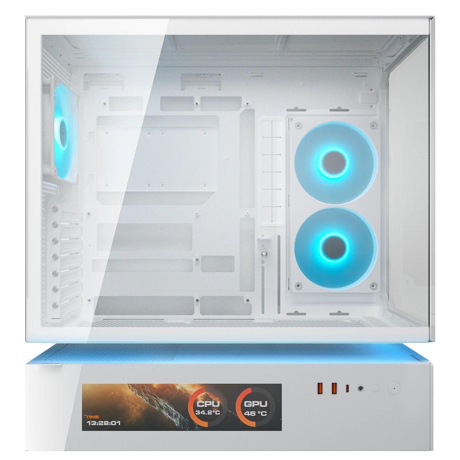 Caixa PC COUGAR CGR-2DA4W-V (ATX, CEB, Micro ATX, Mini-ITX - Midi Tower - Vidro, Aço - Branco) — miniatura 3