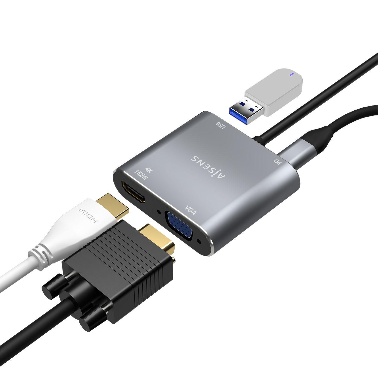 Conversor USB-C AISENS A109-0626 (3860 x 2160 píxeis - Cinzento) — miniatura 4