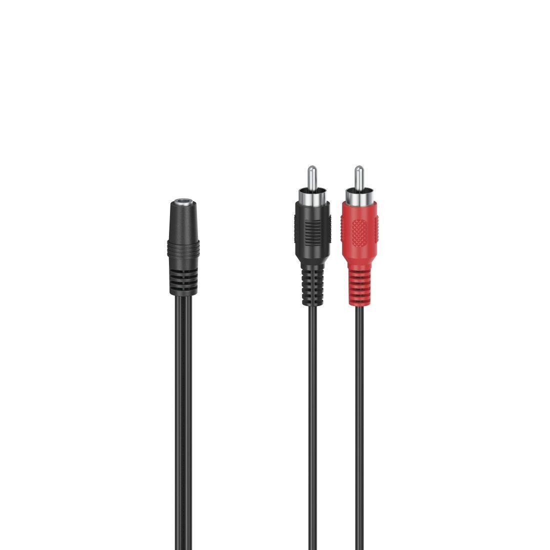 Cabo Adaptador de Áudio HAMA 00205186 (0,1 m - 2 x RCA - 3,5 mm - Preto e Vermelho)