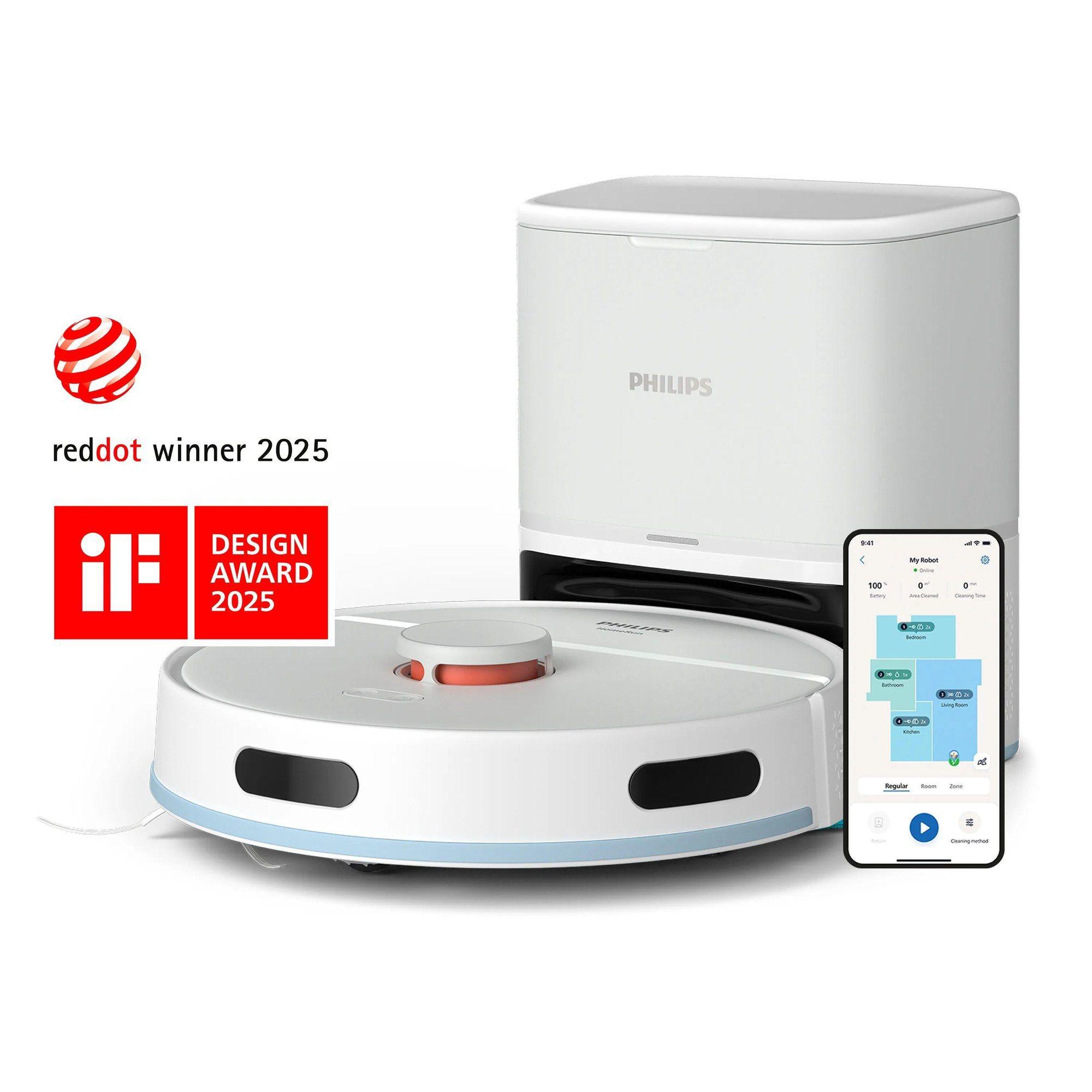 Robot Aspirador PHILIPS XU2100/25 (6000 Pa - Laser Distance Sensor - 0,38 l - Preto)