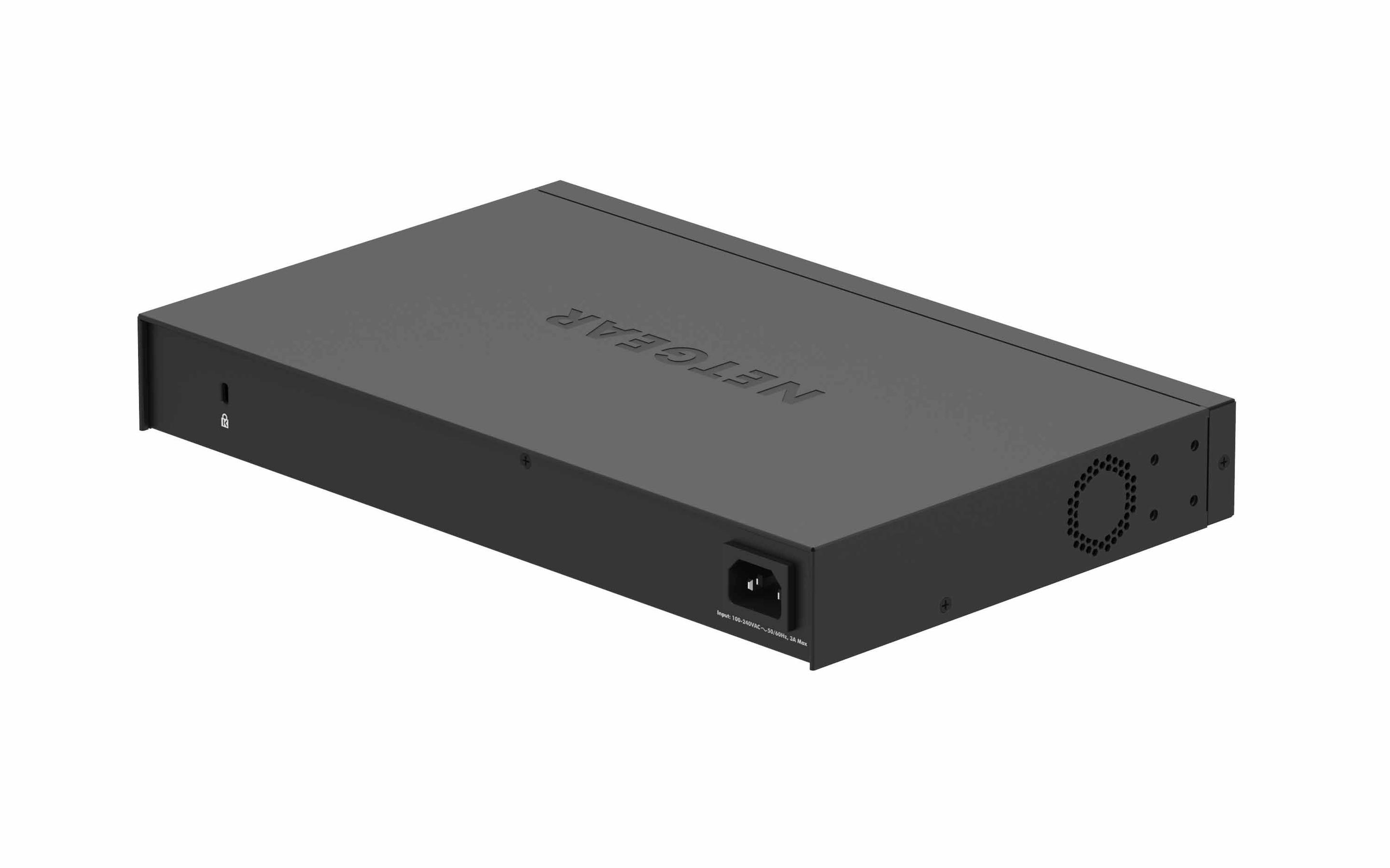 Switch NETGEAR GS324P-100EUS (Gigabit Ethernet - 0,192 MB - 48 Gbit/s - Preto), miniatura 3