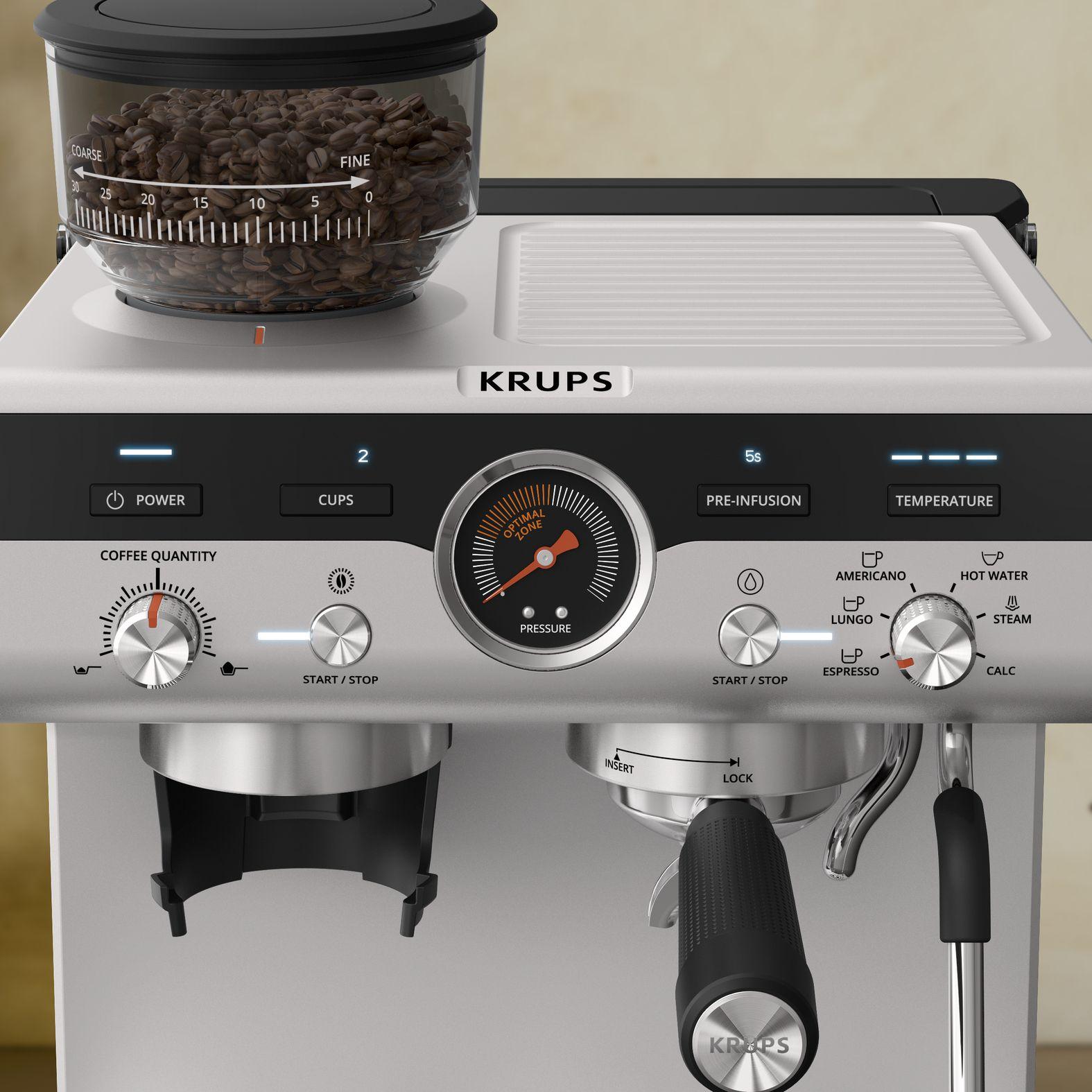 Máquina de Café Expresso Semiautomática KRUPS Precision XP801T10 (Café moído - 3 l - Botões, rotativo - Preto e Aço Inoxidável), miniatura 12