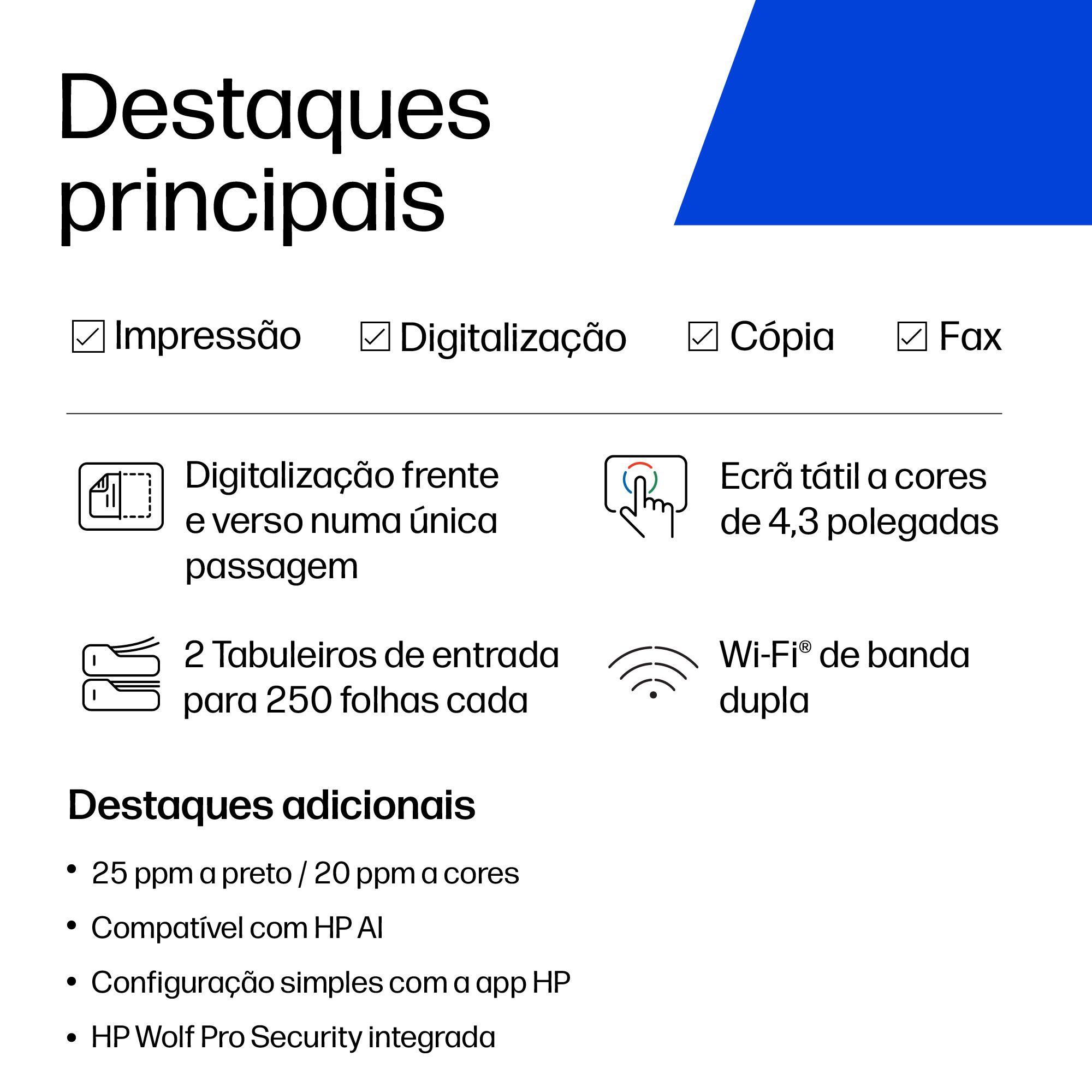 Impressora Multifunções HP OfficeJet Pro 9132e (A4 - Impressão a cores - 500 folhas - Cinzento), miniatura 11
