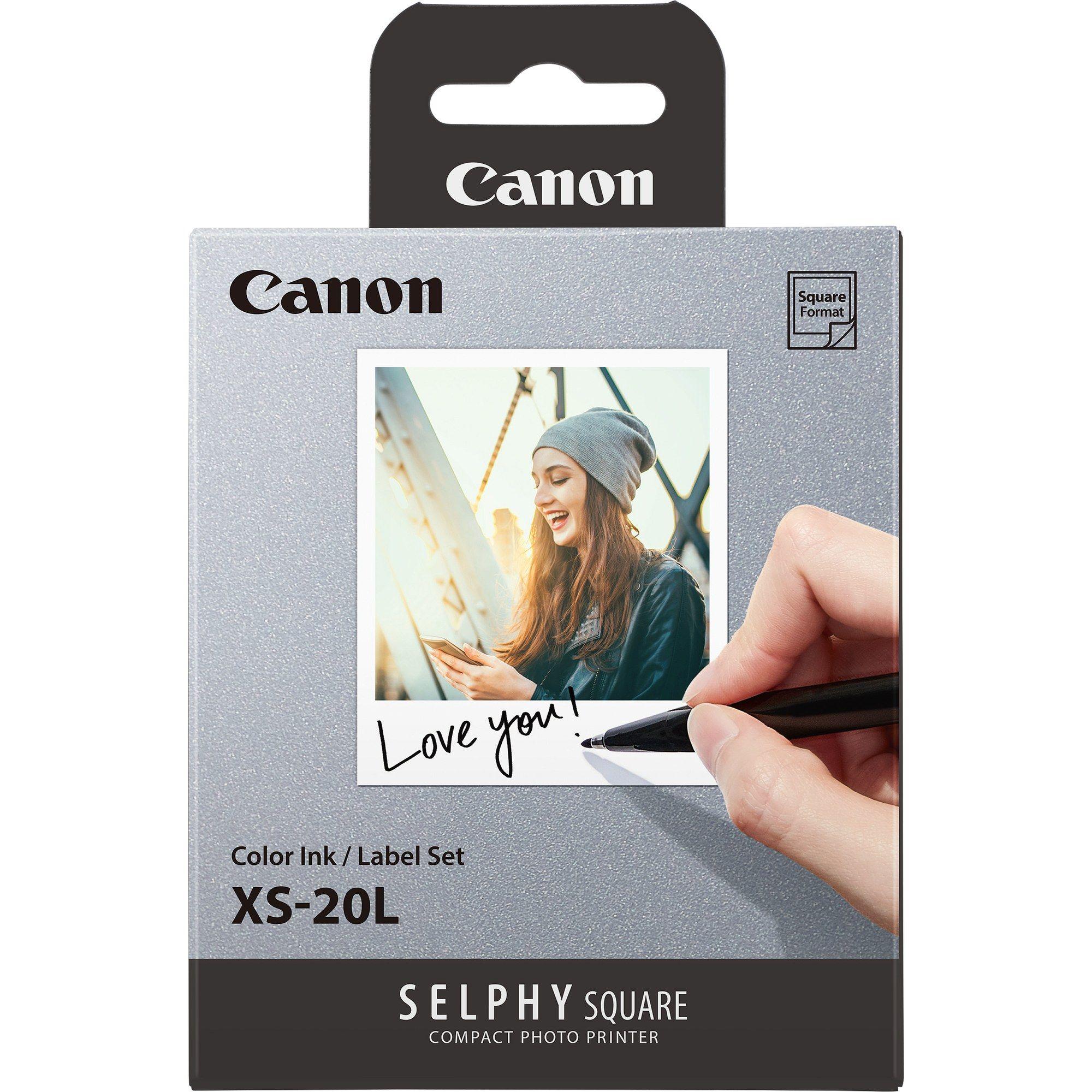 Conjunto de Papel Fotográfico e Tinteiro CANON XS-20L (SELPHY SQUARE QX10 - Branco)