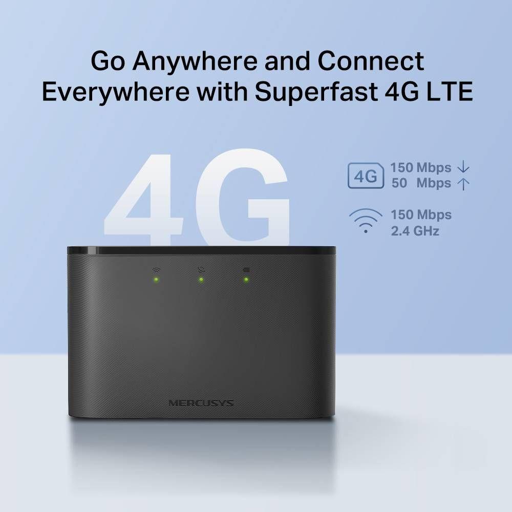 Router Portátil 4G MERCUSYS MT110 (Wi-Fi 4 - 150 Mbps - Single-band - Preto), miniatura 4