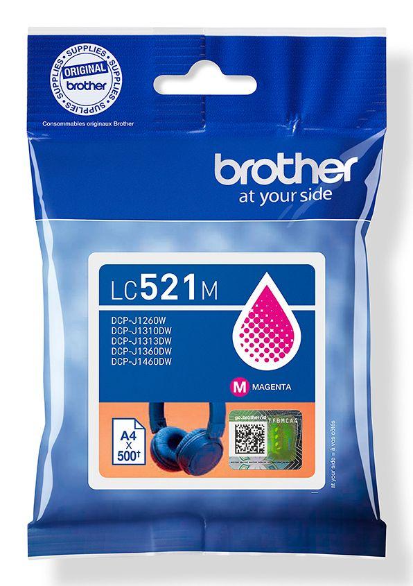 Tinteiro BROTHER LC521M (500 páginas - Magenta)