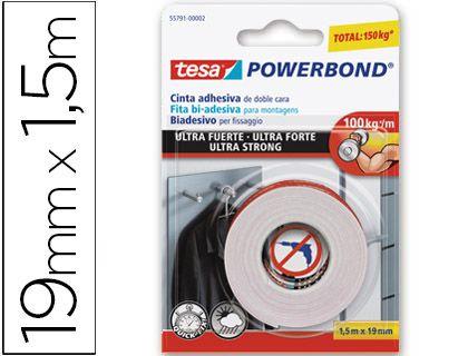 Fita Adesiva de Dupla Face TESA 55791 (1,5 x 19 mm - Branco), miniatura 2