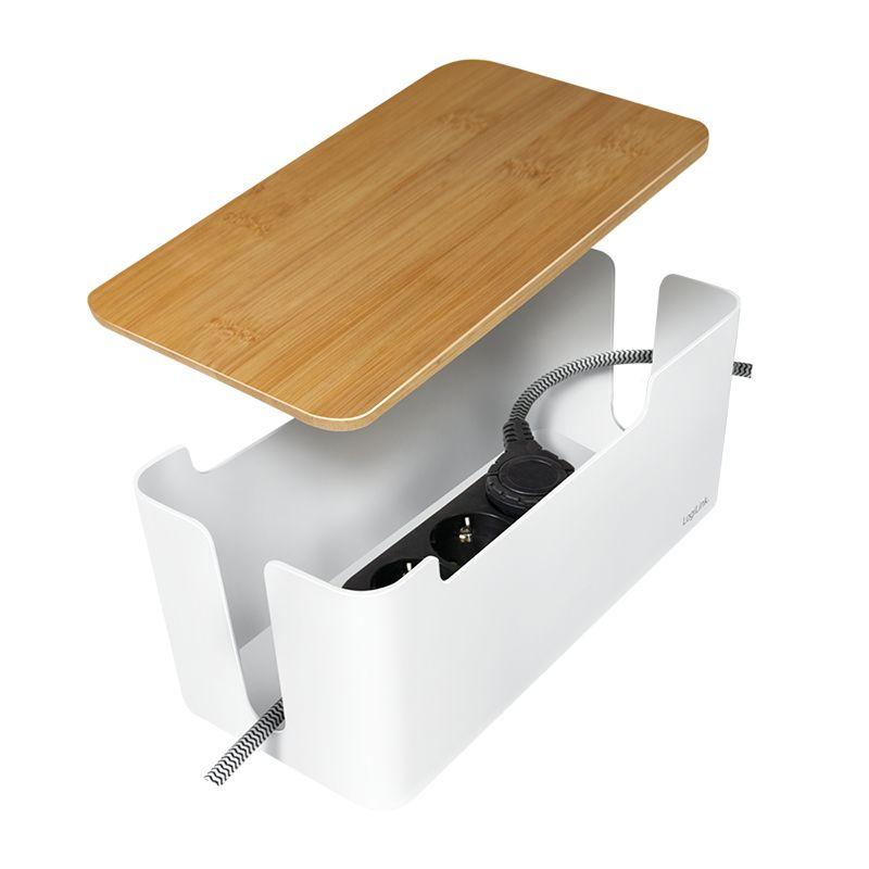 Caixa Organizadora para Extensões Elétricas LOGILINK KAB0075 (Bamboo, Plástico - Branco e Madeira), miniatura 3