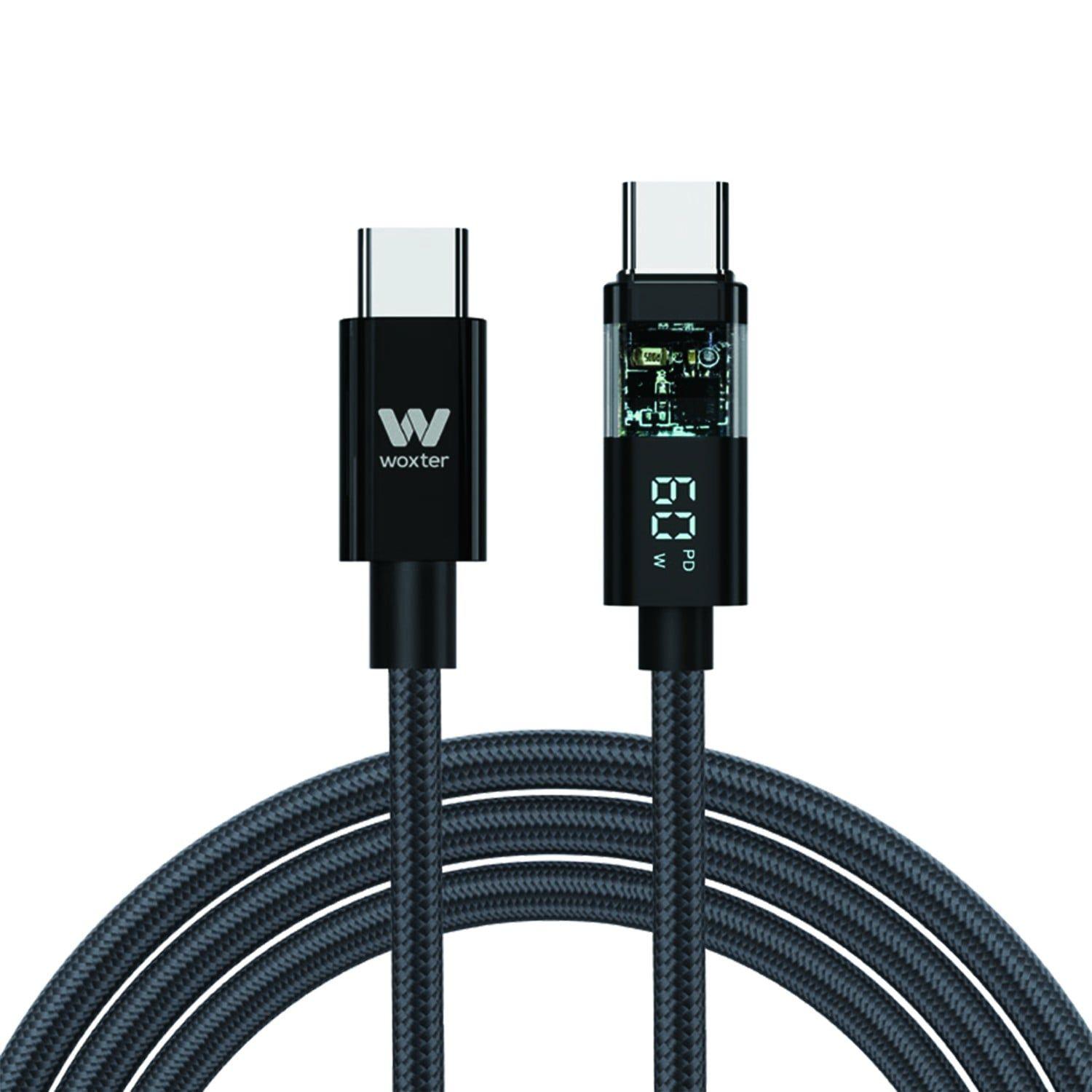 Cabo USB-C WOXTER PE26-186 (2 m - Preto)