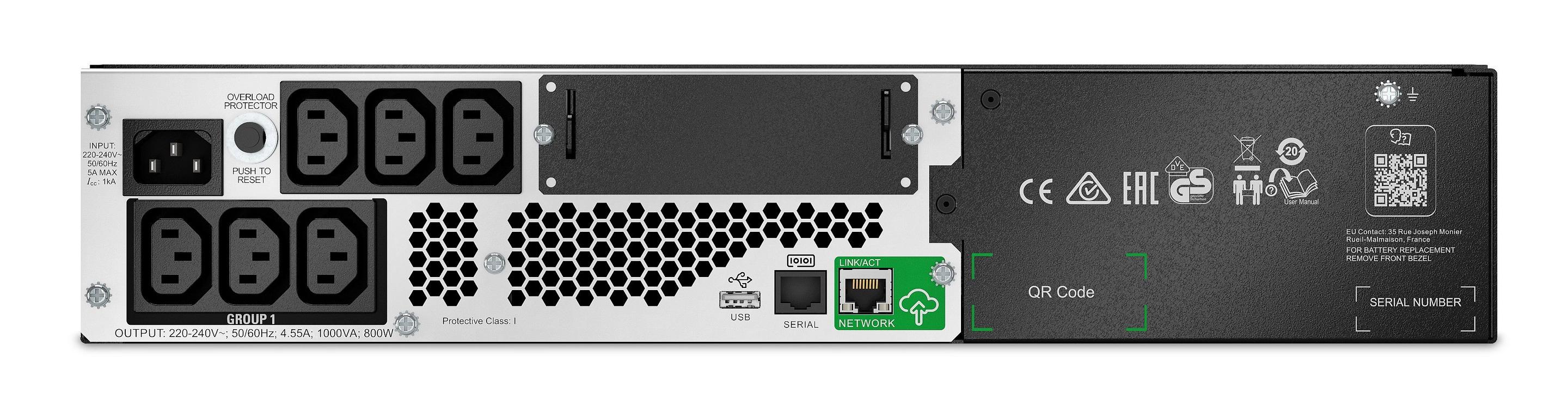 UPS APC Smart-UPS Li-Ion SMTL1000RMI2UC (RS-232, USB - Acoplador C13 - Cinzento) — miniatura 2