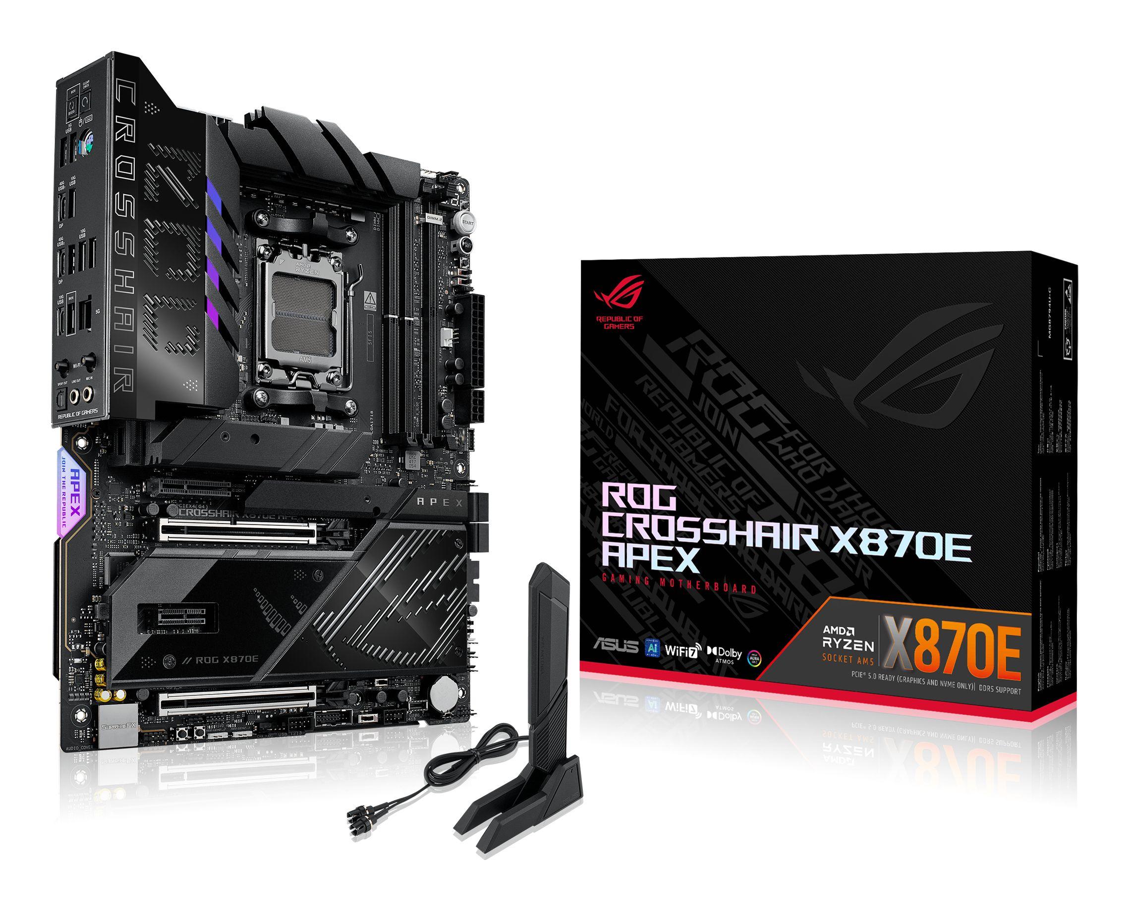 Motherboard ASUS ROG Crosshair X870E Apex (AM5 - ATX - Duplo canal - Preto)