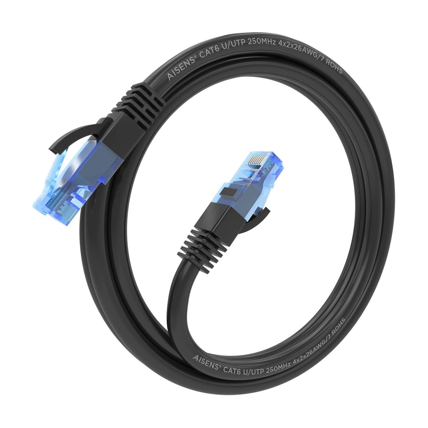 Cabo de Rede AISENS A135-0843 (1 m - Cat6 - RJ-45 - Preto) — miniatura 2