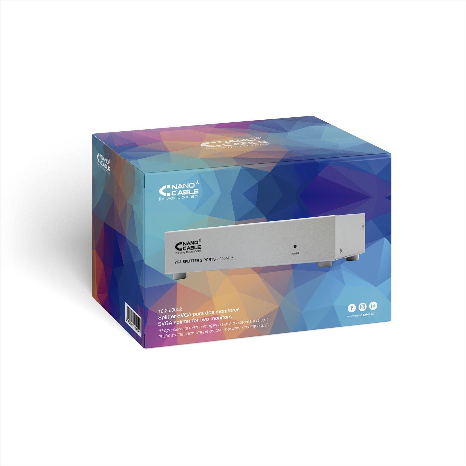 Splitter VGA NANOCABLE 10.25.0002 (VGA fêmea - Prateado), miniatura 6