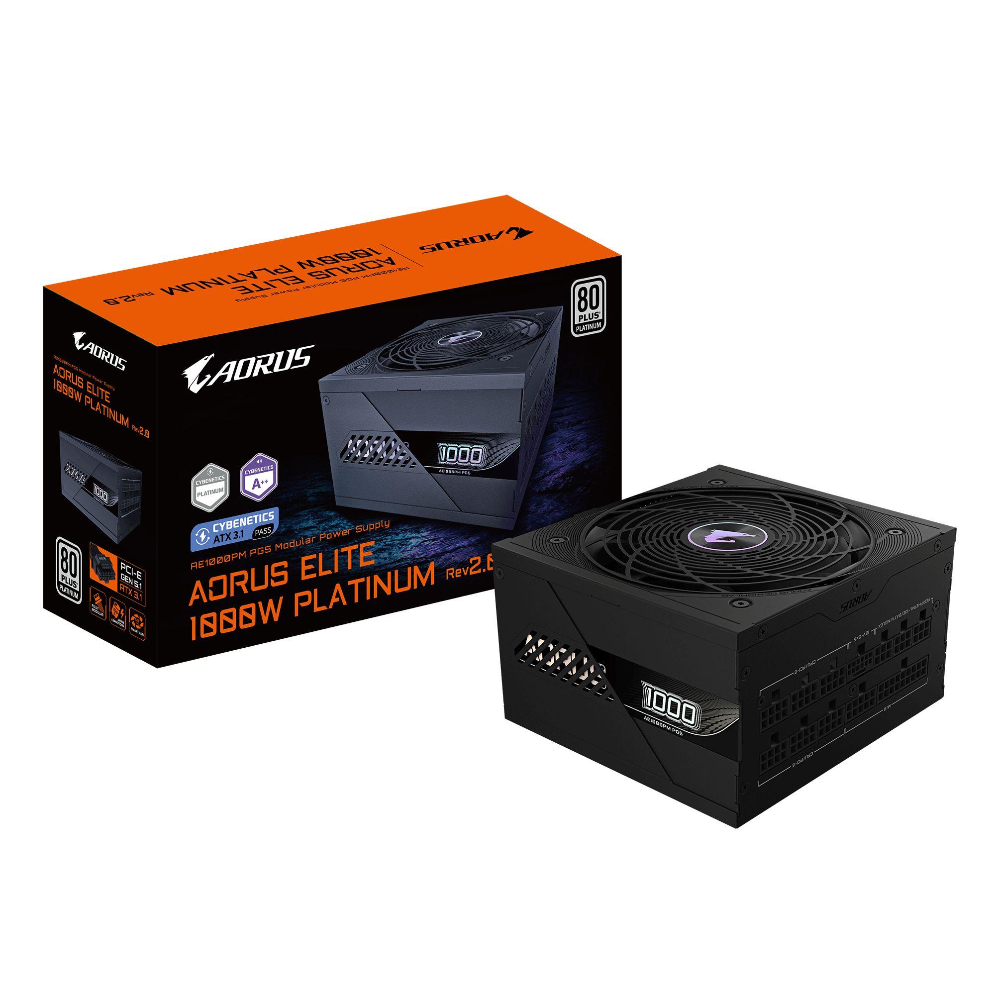 Fonte de Alimentação GIGABYTE GP-AE1000PM PG5 V2 EU (ATX - 1000 W - 80 Plus Platinum - Preto)