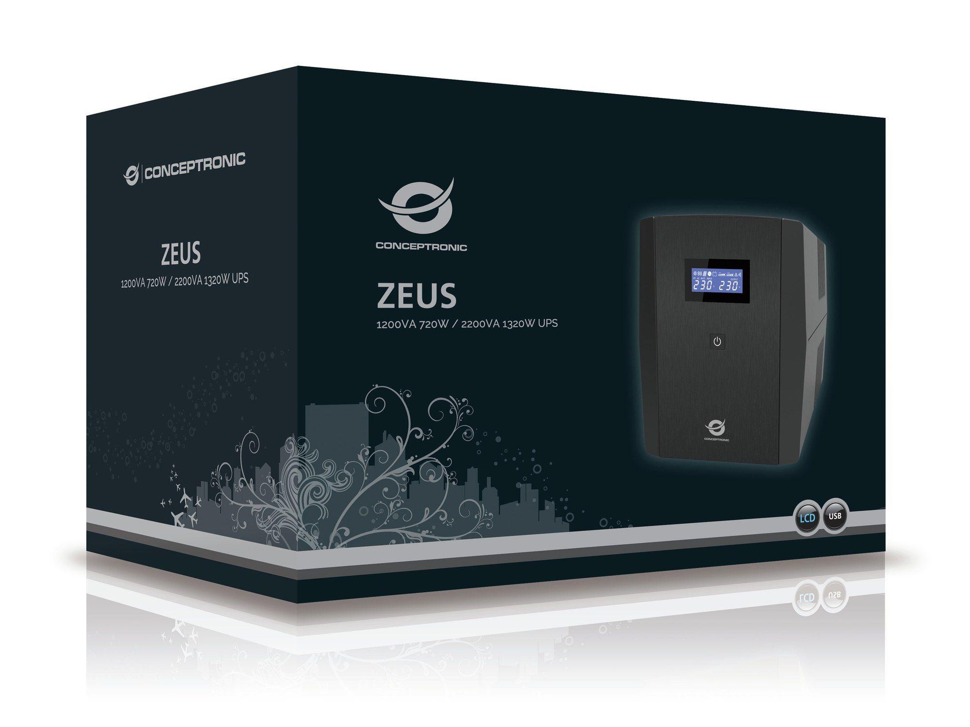 UPS Line-Interactive CONCEPTRONIC ZEUS04EM (Cabo USB - Preto) — miniatura 3