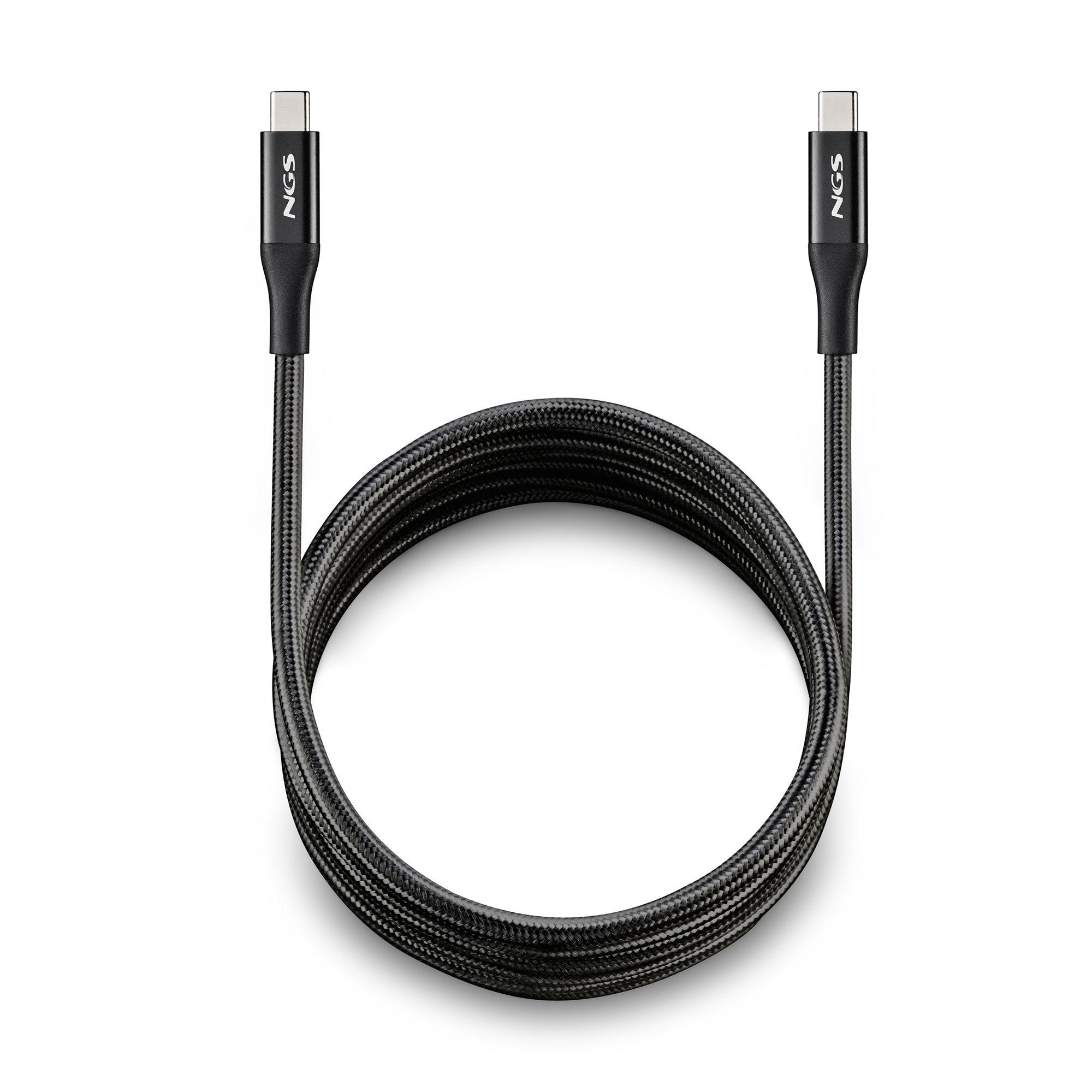 Cabo USB-C NGS KNOT 240W-2 (2 m - USB C - Preto) — miniatura 2