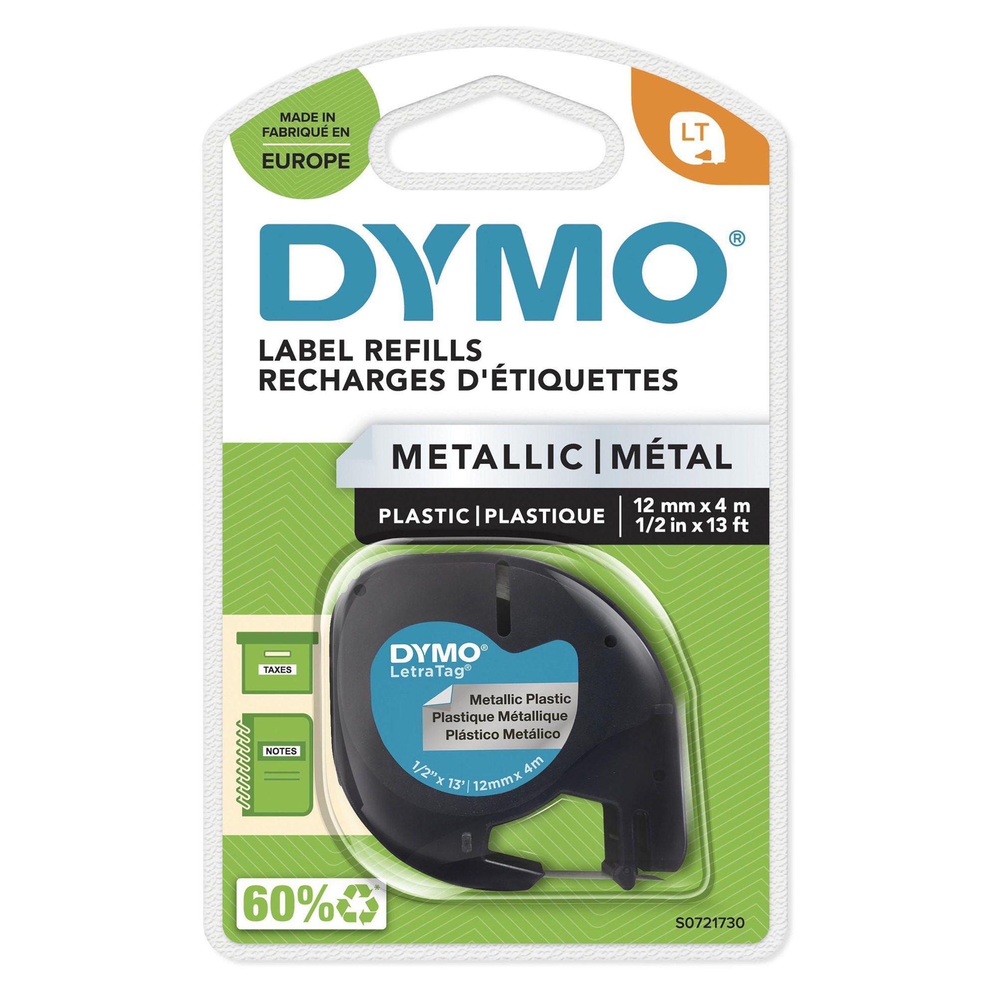 Fita de Etiquetas DYMO S0721730 (Preto sobre prateado)