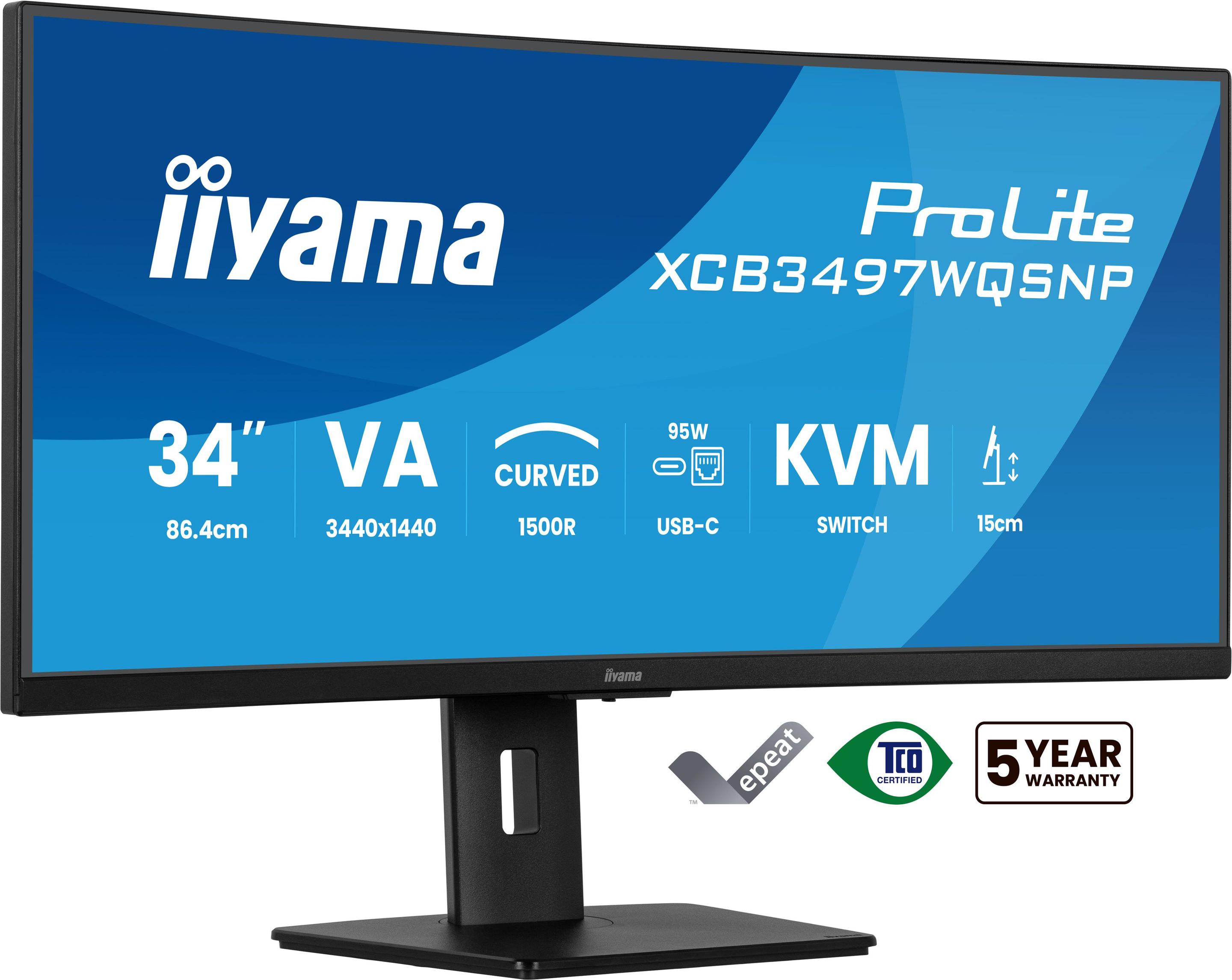 Monitor IIYAMA ProLite XCB3497WQSNP-B1 (34" - VA - 120 Hz - Preto)