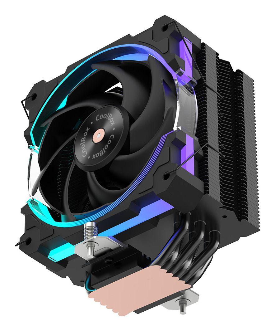 Dissipador para CPU COOLBOX H6 Ring ARGB (120 mm - 2400 RPM - Multi - Preto), miniatura 4