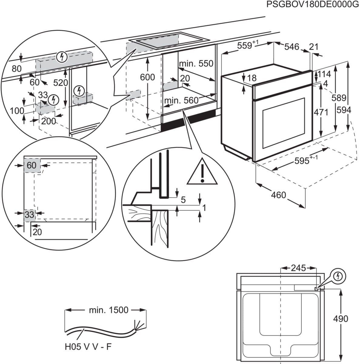 Forno Encastre AEG BPS335160M (Forno elétrico - 71 L - 300 °C - Inox), miniatura 11