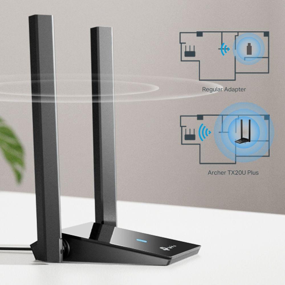 Adaptador USB Wi-Fi TP-LINK Archer TX20U Plus (Dual-band - 3.2 Gen 1 - 1800 Mbit/s - Preto) — miniatura 5