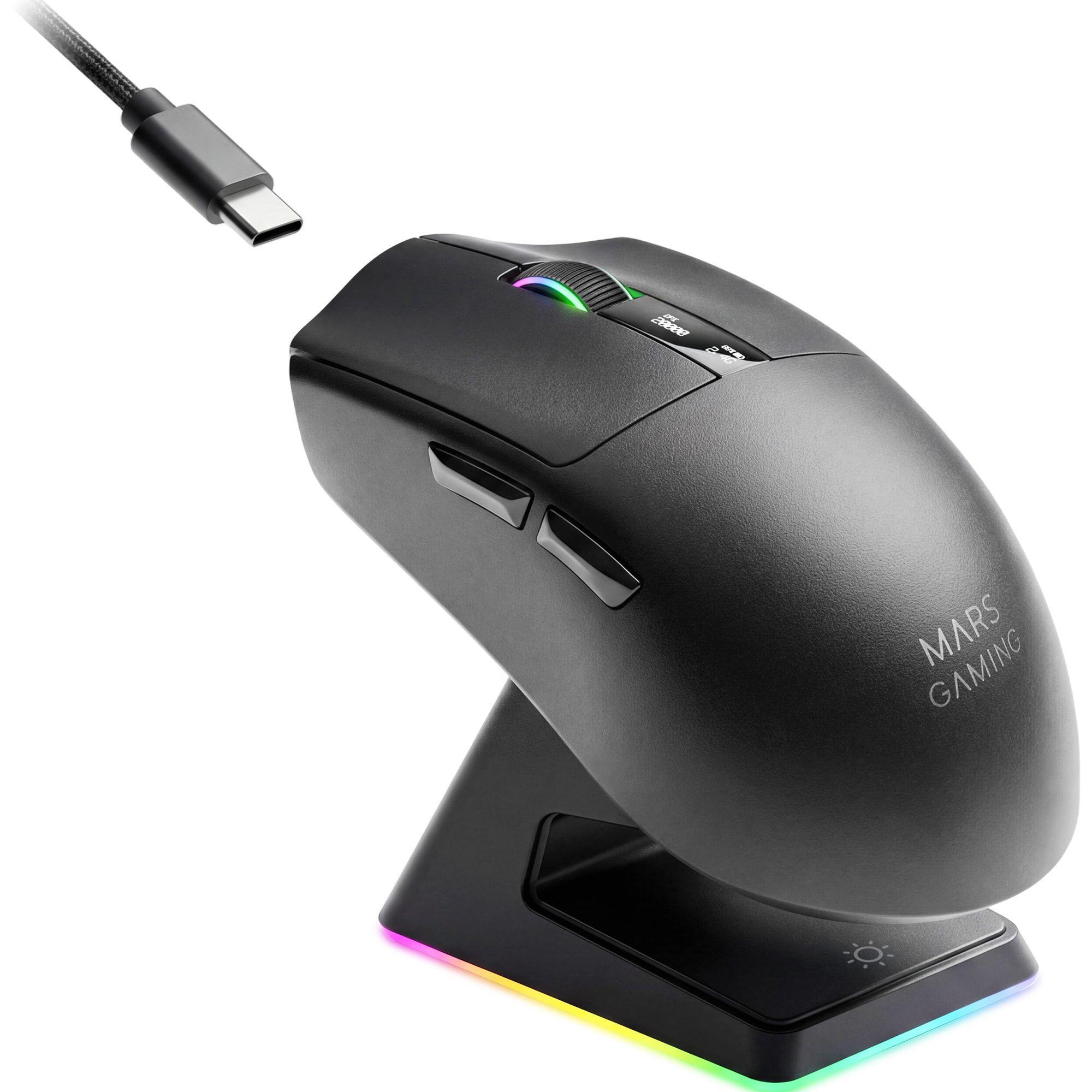 Rato Gaming MARS GAMING MMW-ELITE (Mão direita - 20000 DPI - Ótico - Preto)