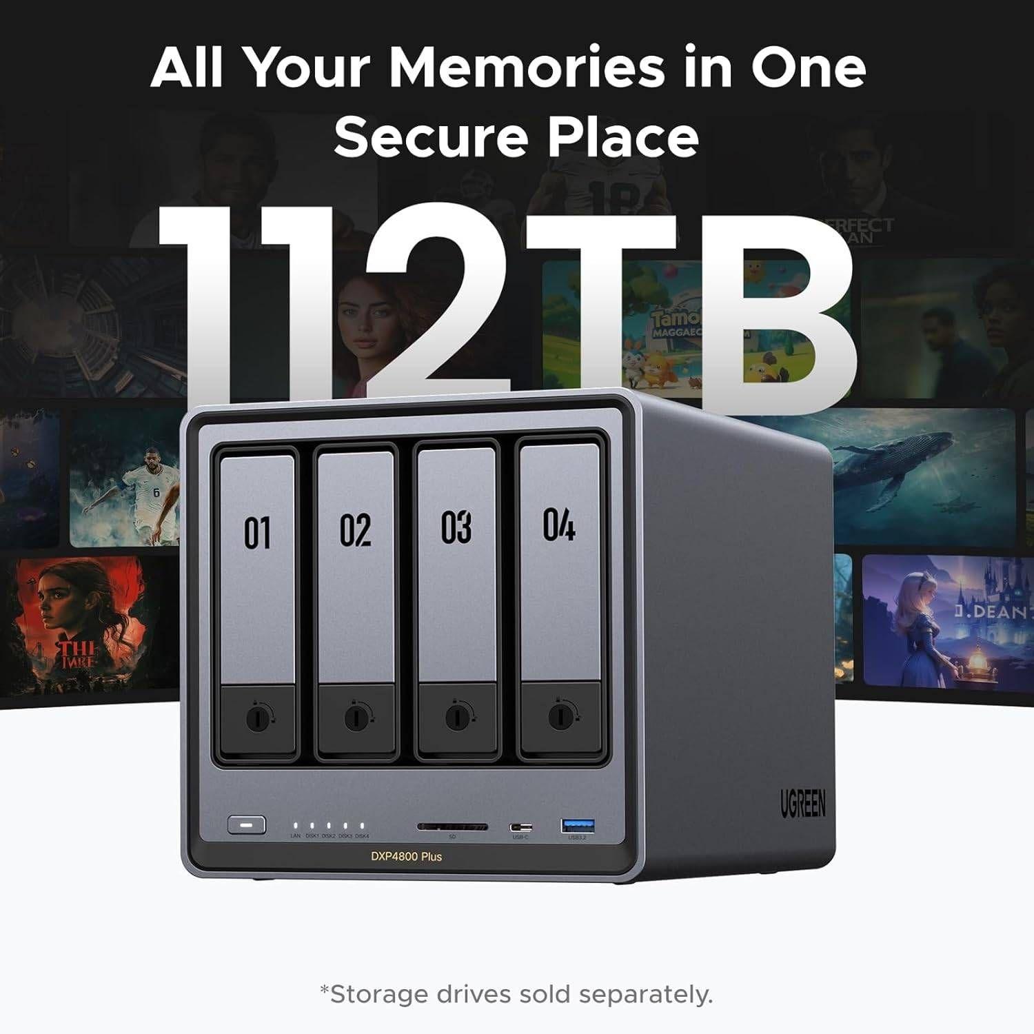 NAS UGREEN NASync DXP4800 Plus (M.2, SATA - 8 GB - 6 baias) — miniatura 4