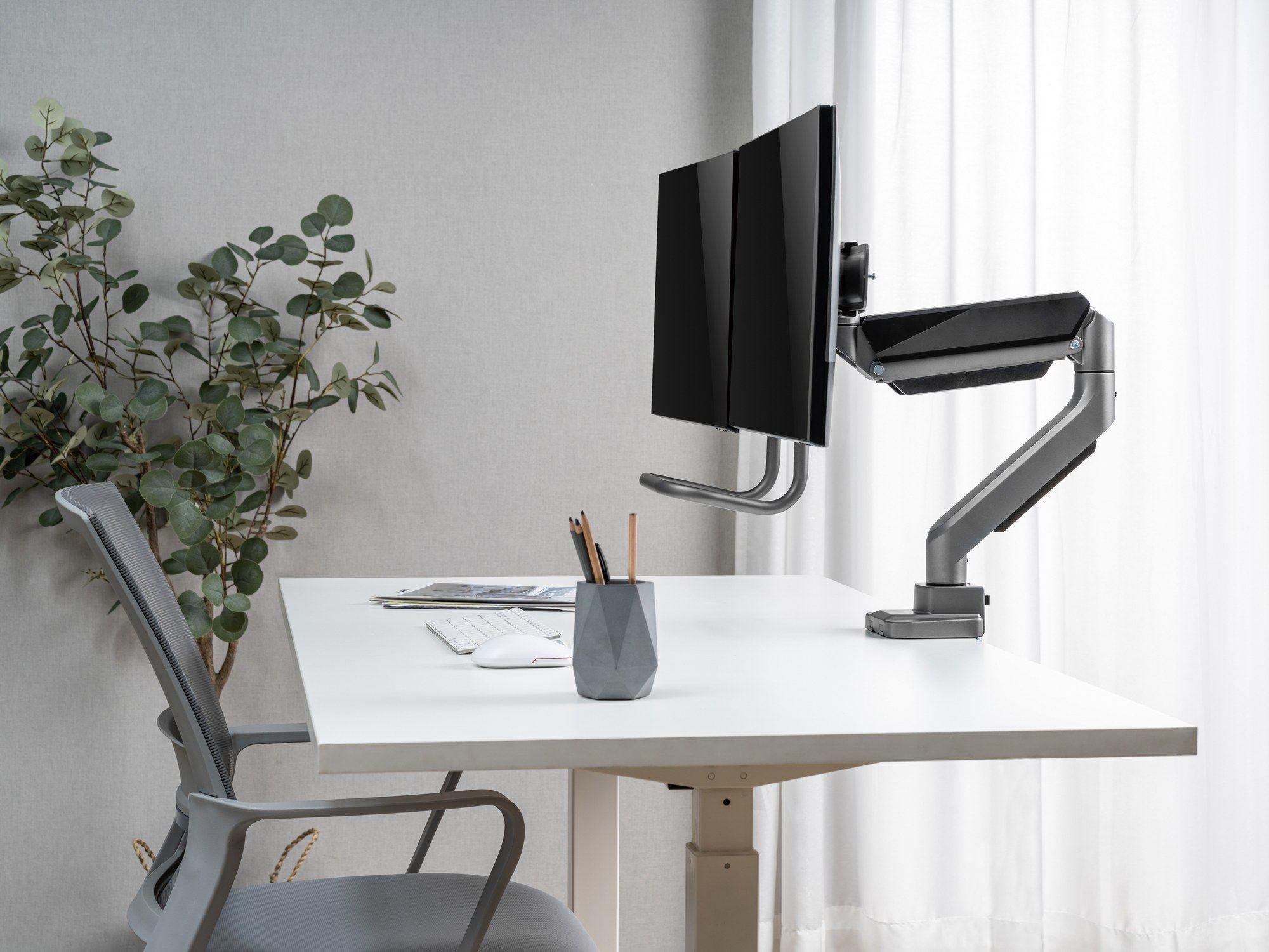 Suporte de Secretária para Dois Monitores EQUIP 650161 (100 x 100 mm - 75 x 75 mm - 81,3 cm - Prateado), miniatura 8
