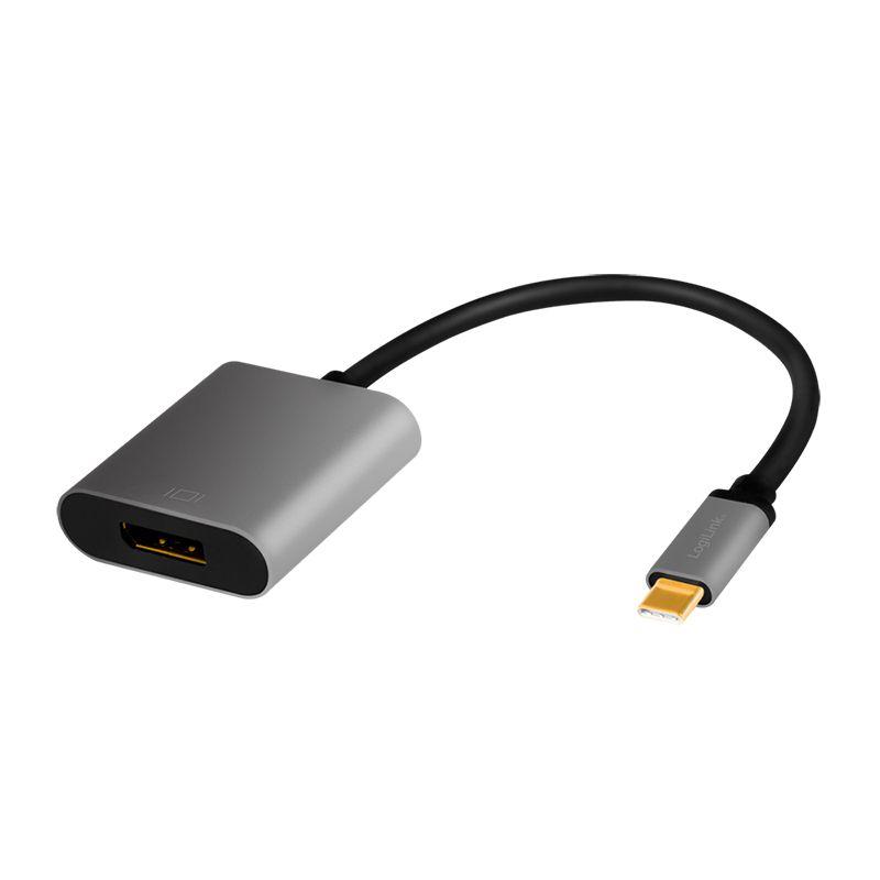 Adaptador USB-C para DisplayPort LOGILINK CUA0102 (0,15 m - USB 3.2 Gen 1 Type-C - DisplayPort - Preto)