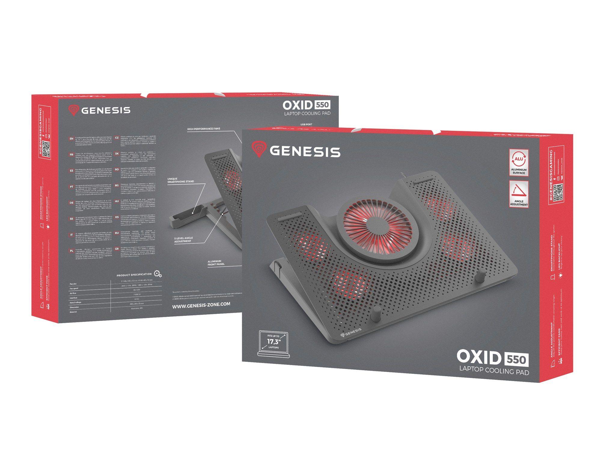Base de Refrigeração para Portátil GENESIS Oxid 550 (17,3″ - 2800 RPM - Preto/Vermelho), miniatura 11